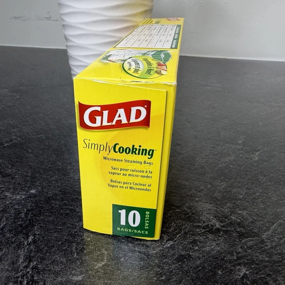 NEW Box of 10 Glad Simply Cooking Microwave Cooking Steaming Bags Discontinued